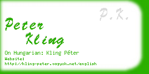 peter kling business card