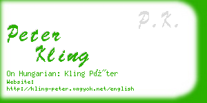 peter kling business card